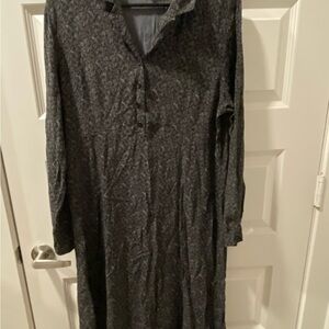L.L. Bean Charcoal Long Sleeve Dress